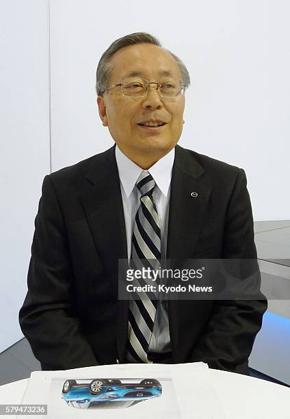 United States - Mazda Motor Corp. President Takashi Yamanouchi is interviewed by Kyodo News in Los Angeles, California, on Nov. 17, 2011. He said...