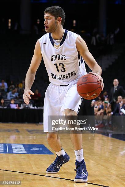 George Washington Colonials guard/forward Patricio Garino during the second half of the second round A-10 Tournament game between the George...