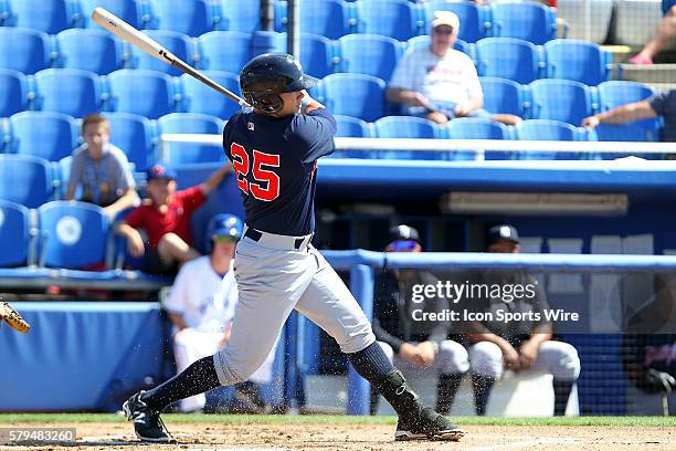 Dante Bichette Jr. Of the Yankees during the Florida State League game between the Tampa Yankees and the Dunedin Blue Jays at Florida Auto Exchange...