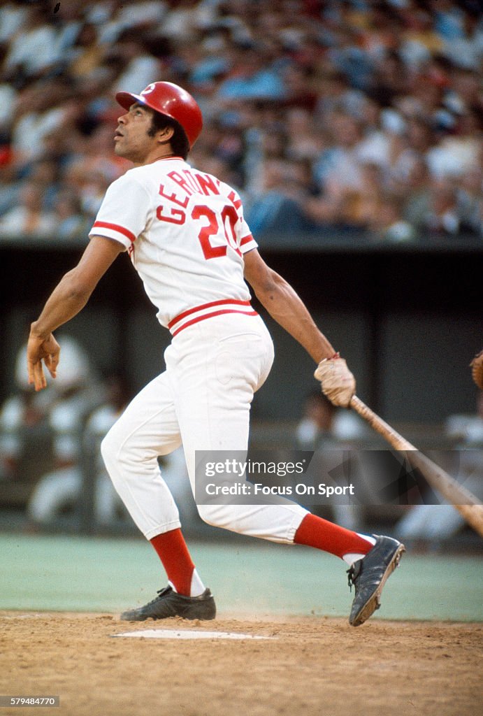 Cesar Geronimo Reds Cesar Geronimo of the Cincinnati Reds bats against the Pittsburgh ...