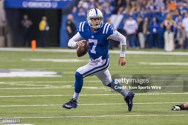 Indianapolis Colts quarterback Bryan Bennett during a week 4 preseason NFL game between the Indianapolis Colts and the Cincinnati Bengals at Lucas...