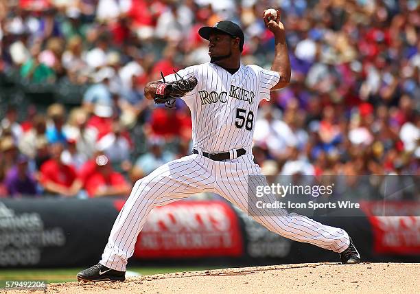 Colorado Rockies Starting Pitcher, Yohan Flande during a regular season major league baseball game between the Colorado Rockies and the visiting St....