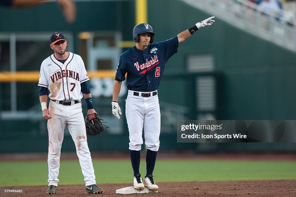 NCAA BASEBALL: JUN 23 College World Series - Vanderbilt v Virginia - Game 1