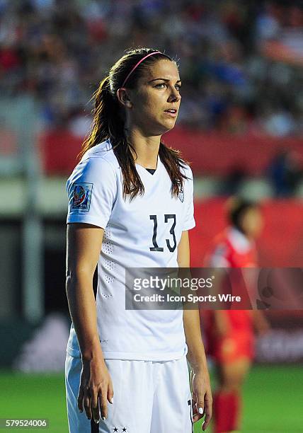 Alex Morgan of USA during the FIFA 2015 Women's World Cup Quarter-Final match between China and the USA at Lansdowne Stadium in Ottawa, Canada. USA...