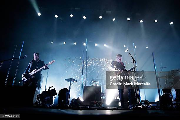 Georg Holm and Jonsi Birgisson of Sigur Ros perform during Splendour in the Grass 2016 on July 24, 2016 in Byron Bay, Australia.