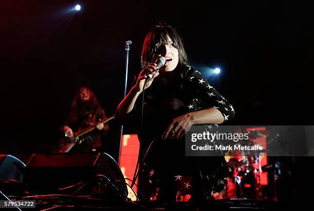 Isabella Manfredi of The Preatures performs during Splendour in the Grass 2016 on July 24, 2016 in Byron Bay, Australia.