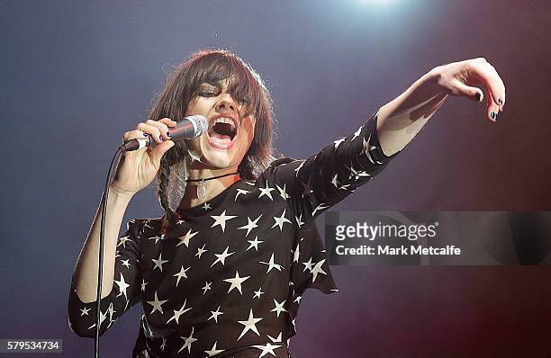 Isabella Manfredi of The Preatures performs during Splendour in the Grass 2016 on July 24, 2016 in Byron Bay, Australia.