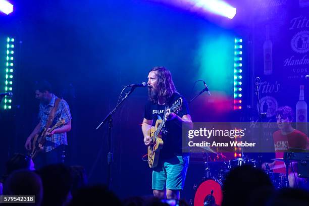 Lead singer Matt Pelham of The Features performs during Exit / In Celebrates 45 Years In Nashville With Elliston Place Street Fest 2016 on July 23,...