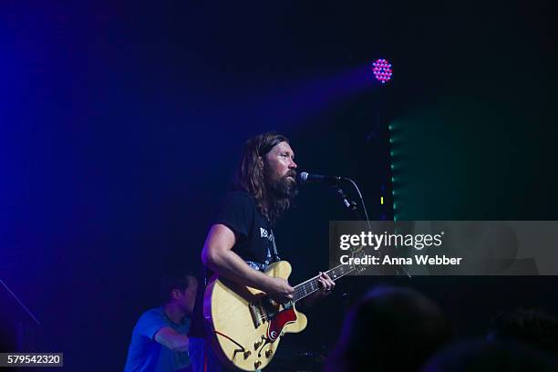 Lead singer Matt Pelham of The Features performs during Exit / In Celebrates 45 Years In Nashville With Elliston Place Street Fest 2016 on July 23,...