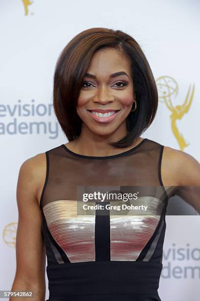Fox Sports West Reporter Kristina Pink arrives at the 68th Los Angeles Area Emmy Awards at Television Academy on July 23, 2016 in Los Angeles,...