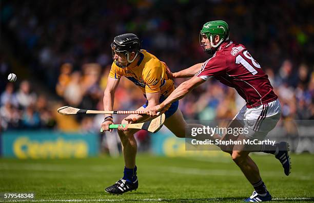 Tipperary , Ireland - 24 July 2016; Tony Kelly of Clare in action against Adrian Tuohy of Galway during the GAA Hurling All-Ireland Senior...