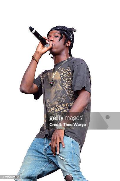 Joey Bada$$ performs with with Flatbush ZOMBiES onstage at the 2016 Panorama NYC Festival - Day 3 at Randall's Island on July 24, 2016 in New York...