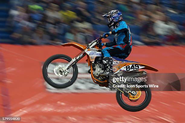 Rider Clay Elliott during the race of the AMSOIL Arenacross at the Smoothie King Center in New Orleans, LA.