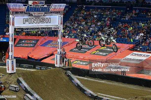 March 21, 2015 - Husqvarna rider Gavin Faith during the race of the AMSOIL Arenacross at the Smoothie King Center in New Orleans, LA.