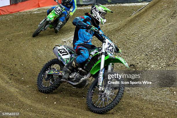 March 21, 2015 - Kawasaki rider Jake Lowery during the race of the AMSOIL Arenacross at the Smoothie King Center in New Orleans, LA.