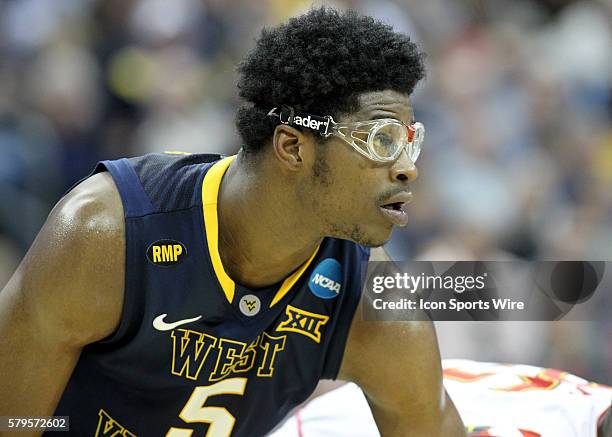 March 22, 2015; West Virginia Mountaineers forward Devin Williams during the game between the West Virginia Mountaineers and the Maryland Terrapins...