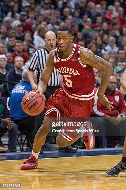 Indiana Hoosiers forward Troy Williams during the Crossroads Classic NCAA basketball game between the Indiana Hoosiers and Notre Dame Fighting Irish...