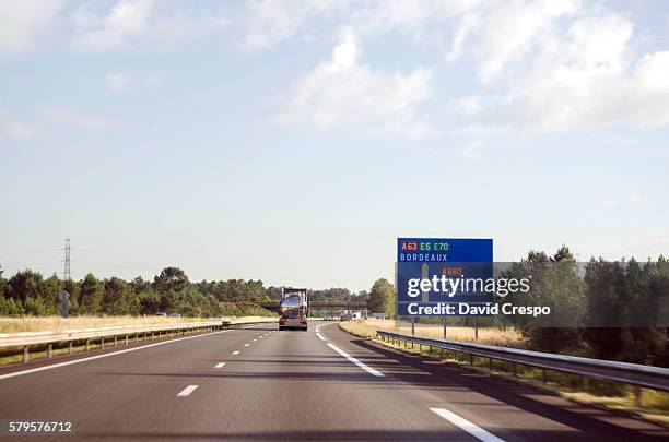 french motorway - highway autostrada stock-fotos und bilder