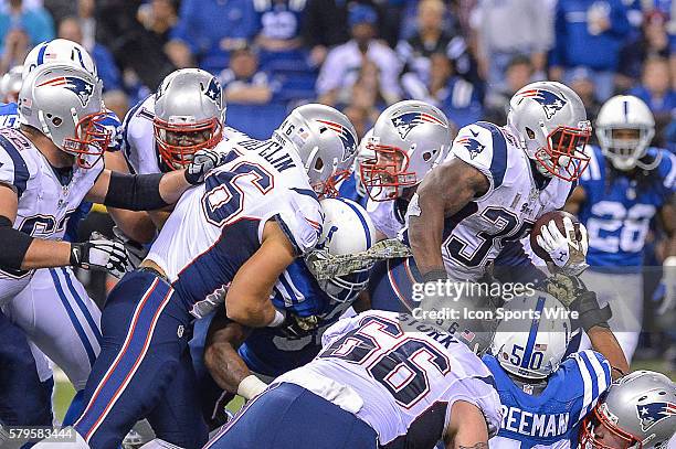 New England Patriots Running Back Jonas Gray [18297] in action during a football game between the Indianapolis Colts and New England Patriots at...
