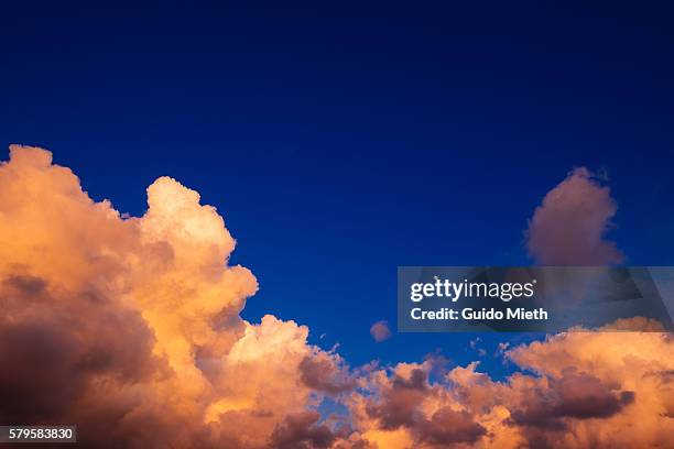 deep blue sky and clouds. - longeville sur mer stock pictures, royalty-free photos & images