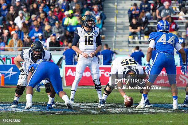 California Golden Bears quarterback Jared Goff scans the secondary pre snap during the Lockheed Martin Armed Forces Bowl against the Air Force...