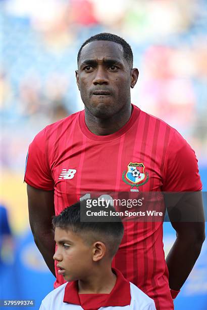Panama forward Luis Tejada . The Men's National Team of Honduras and the Men's National Team of Panama drew 1-1 in a CONCACAF Gold Cup group stage...