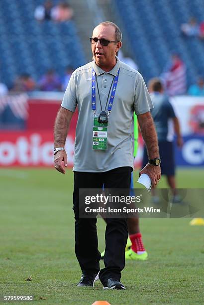 Panama coach Elkin Javier. The Men's National Team of Honduras and the Men's National Team of Panama drew 1-1 in a CONCACAF Gold Cup group stage...