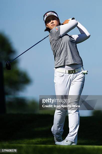 Baek hits from the 4th tee during the second round of the 2015 U.S. Women's Open at Lancaster Country Club in Lancaster, PA.