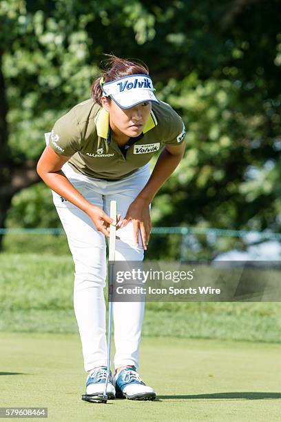 Ilhee Lee on the green during the second round of the 2015 U.S. Women's Open at Lancaster Country Club in Lancaster, PA.