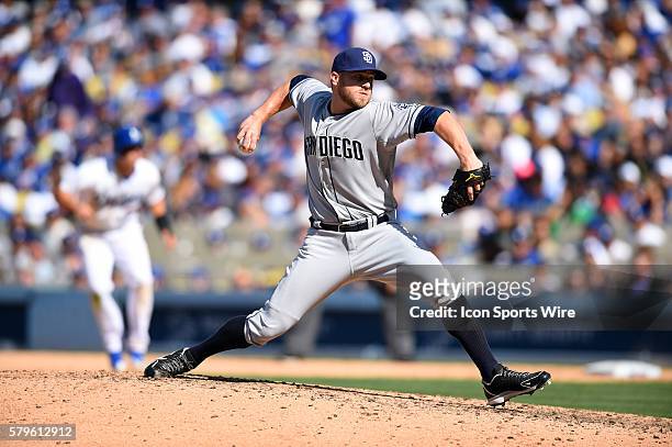 San Diego Padres Pitcher Shawn Kelley [7699] during the Major League Baseball Opening Day game between the San Diego Padres and the Los Angeles...