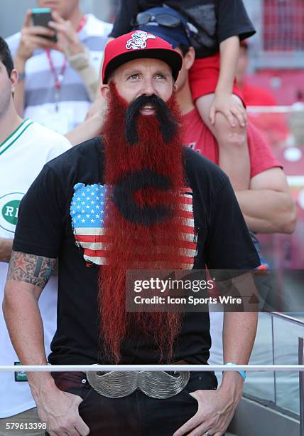 Fans at the MLB All Star Workout Day at Great American Ballpark in Cincinnati, Ohio.