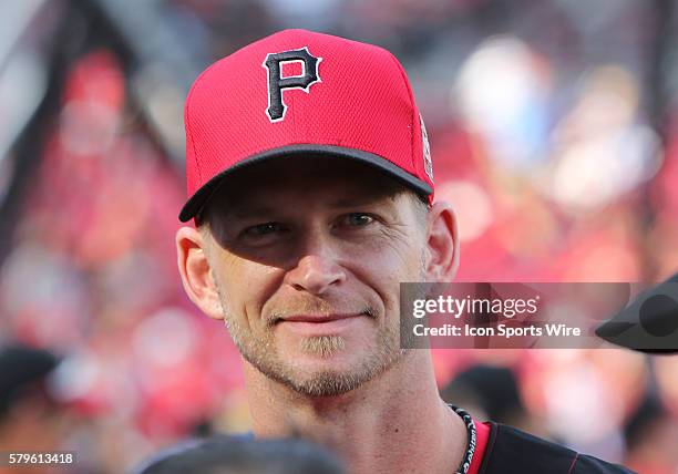 Pittsburgh Pirate A.J. Burnett at the MLB All Star Workout Day at Great American Ballpark in Cincinnati, Ohio.