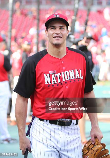 Colorado Rockie Nolan Arrenado at the MLB All Star Workout Day at Great American Ballpark in Cincinnati, Ohio.