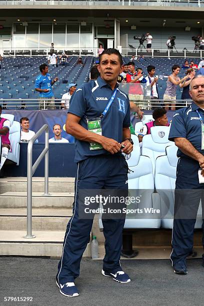 Honduras assistant coach Amado Guevara . The Haiti Men's National Team played the Honduras Men's National Team at Sporting Park in Kansas City,...