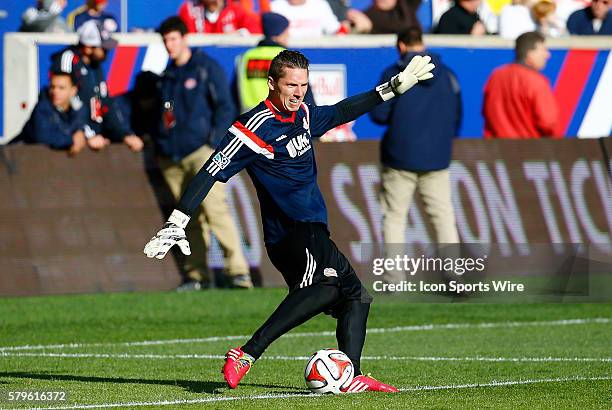 New England Revolution's Bobby Shuttleworth practices goal kicks. The New England Revolution defeated the New York Red Bulls 2-1 in the first leg of...