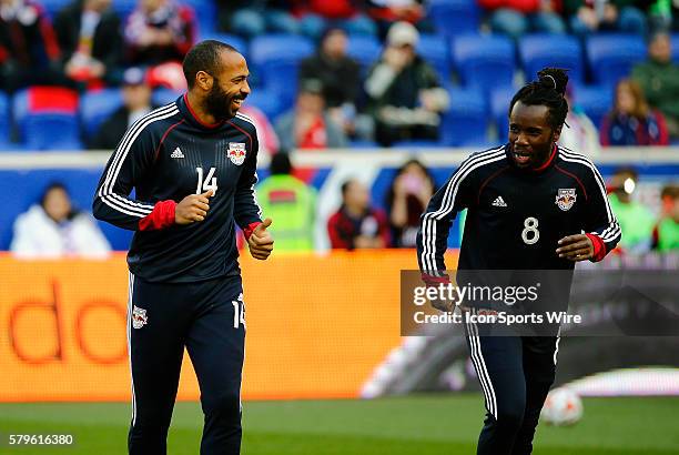 New York Red Bulls' Thierry Henry has a laugh with New York Red Bulls' Peguy Luyindula . The New England Revolution defeated the New York Red Bulls...