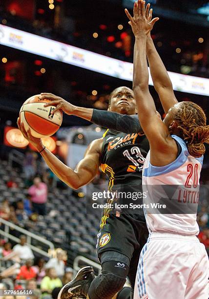 Tulsa's Karima Christmas in Atlanta Dream 85-75 loss to the Tulsa Shock at Philips Arena in Atlanta, GA.