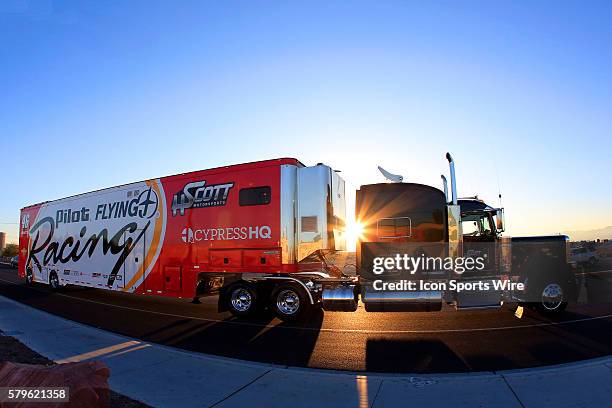 The hauler for Michael Annett Harry Scott Jr Chevrolet Impala SS during the Hauler Parade for the Kobalt 400 Sprint Cup Series race at Las Vegas...