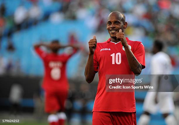 Cuba midfielder Ariel Marinez frustrated after missing a shot on goal in the CONCACAF Gold Cup match between Cuba and Guatemala at Bank of America...