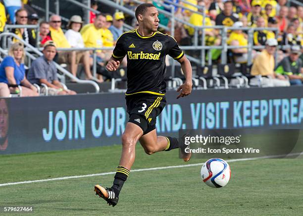 Chris Klute of the Columbus Crew SC during the second half of the game between the Chicago Fire and the Columbus Crew SC held at MAPFRE Stadium in...