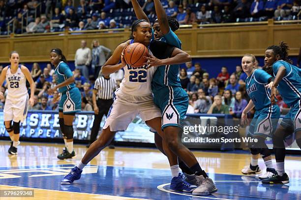 Duke's Oderah Chidom and UNCW's Rebekah Banks . The Duke University Blue Devils hosted the University of North Carolina Wilmington Seahawks at...