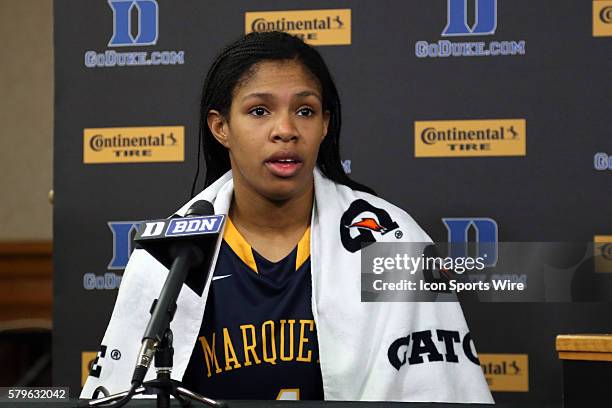 Marquette's Arlesia Morse. The Duke University Blue Devils hosted the Marquette University Golden Eagles at Cameron Indoor Stadium in Durham, North...