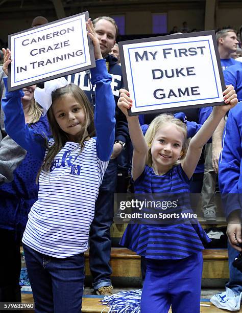 Two young Duke fans spend their first game with the Cameron Crazies. The Duke University Blue Devils hosted the Furman University Paladins at Cameron...