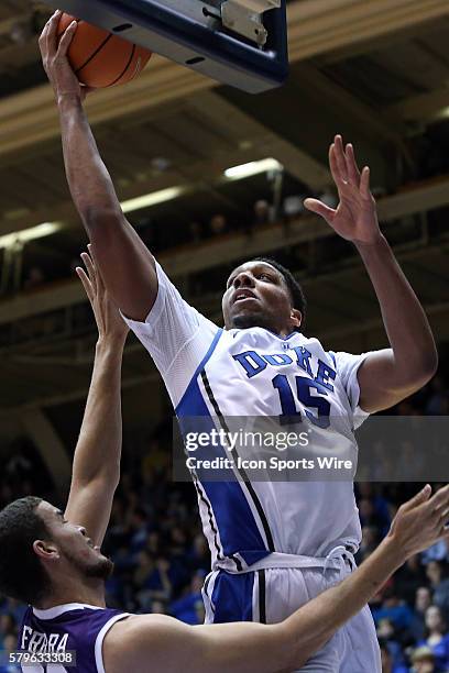 Duke's Jahlil Okafor. The Duke University Blue Devils hosted the Furman University Paladins at Cameron Indoor Stadium in Durham, North Carolina in a...