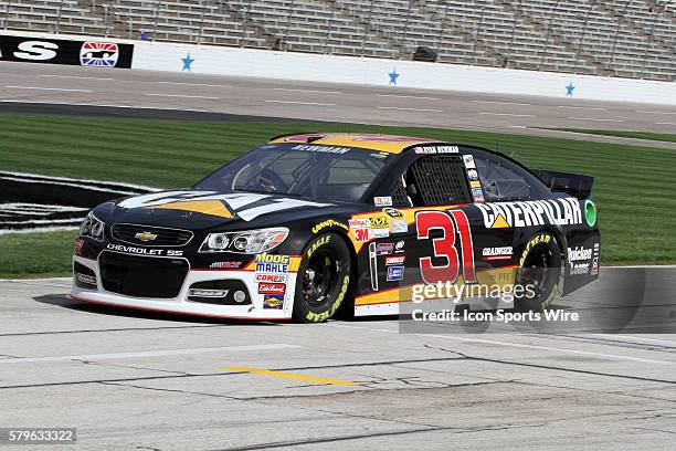 Ryan Newman, driver of the Caterpillar Chevy, during practice for the NASCAR Sprint Cup Series Duck Commander 500 at Texas Motor Speedway in Ft....