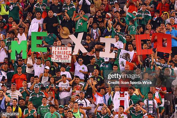 Mexican Fans during the CONCACAF Gold Cup quarterfinal game between the Mexico and the Costa Rica played at MetLife Stadium in East Rutherford,NJ.