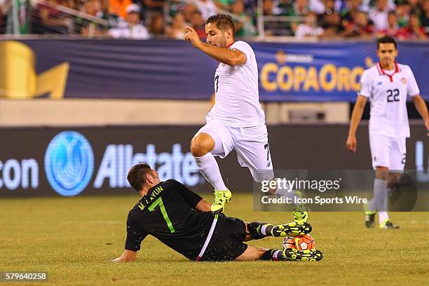 Costa Rica midfielder El????as Aguilar during the second half of the CONCACAF Gold Cup quarterfinal game between the Mexico and the Costa Rica played...