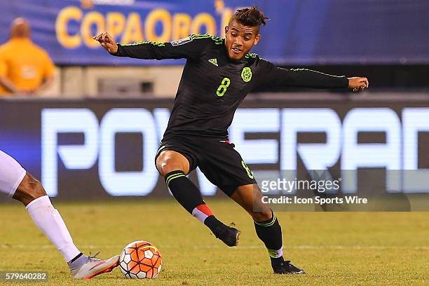 Mexico midfielder Jonathan Dos Santos during the first half of the CONCACAF Gold Cup quarterfinal game between the Mexico and the Costa Rica played...