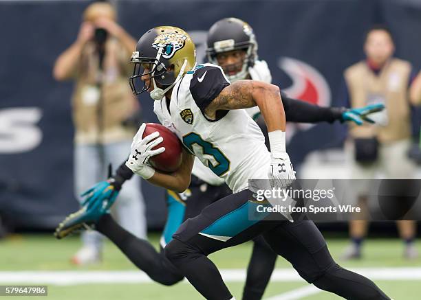 Jacksonville Jaguars wide receiver Rashad Greene during the NFL game between the Jacksonville Jaguars and Houston Texans at NRG Stadium in Houston,...