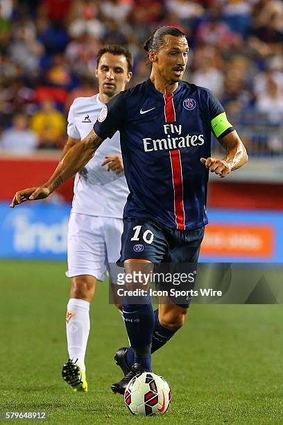 Paris St. Germain forward Zlatan Ibrahimovic during the first half of the International Champions Cup Game between the Paris St. Germain and AC...